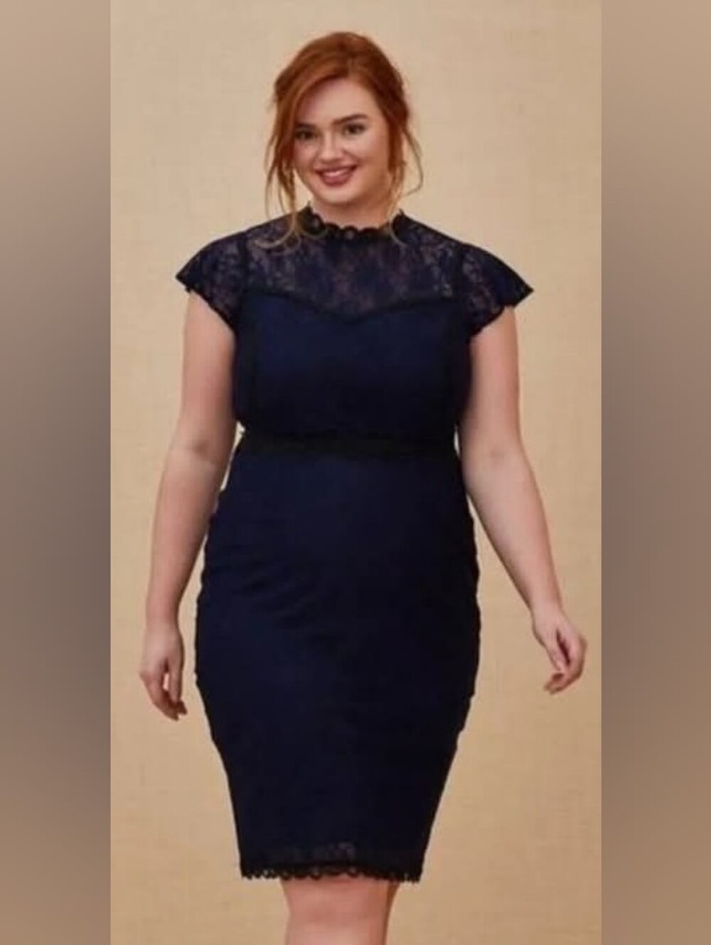 TORRID Plus-Size Navy Lace Sheath Dress